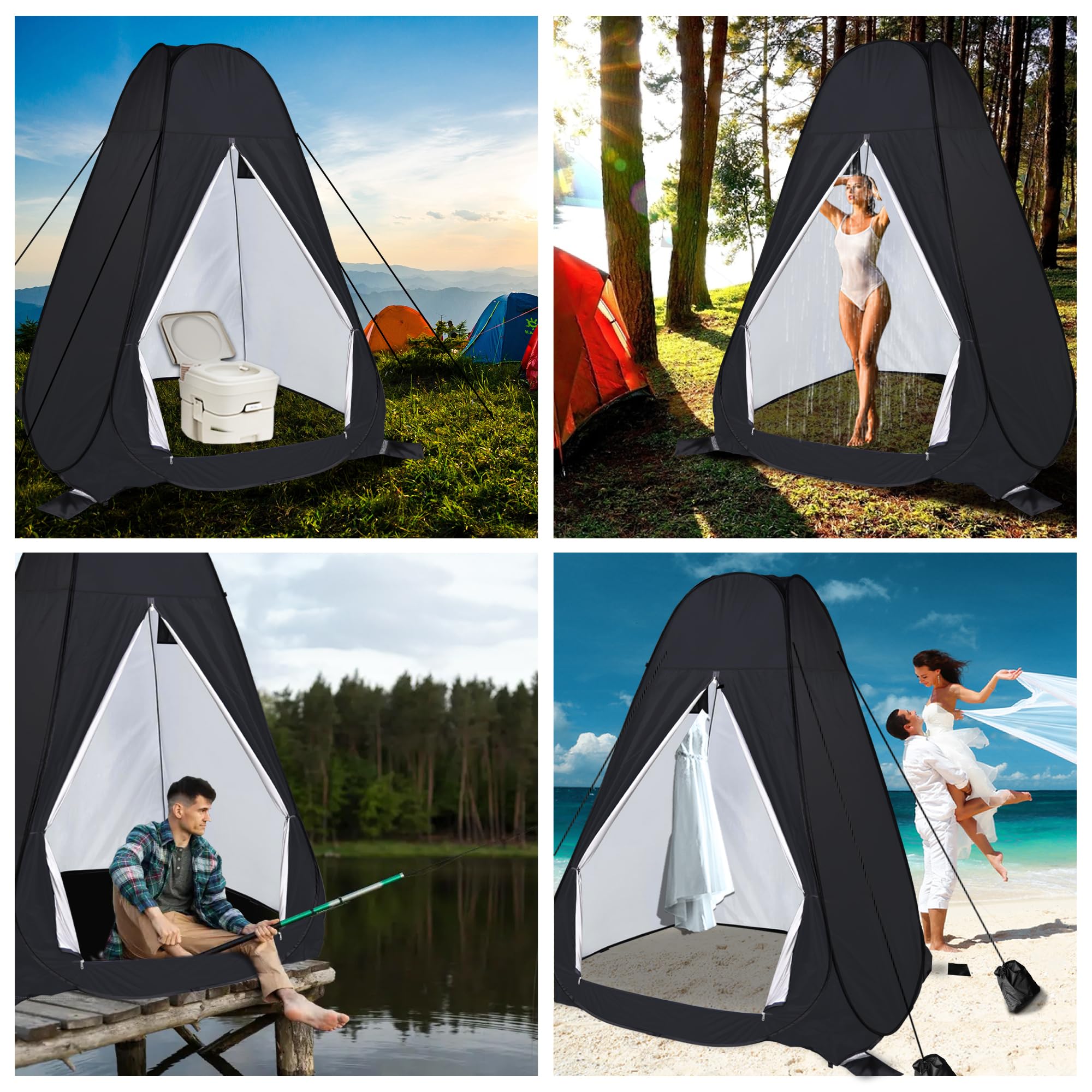 anngrowy shower privacy tent water-repellent fabric keeps interior dry