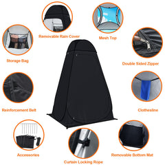 anngrowy shower tent interior standing height enables comfortable changing