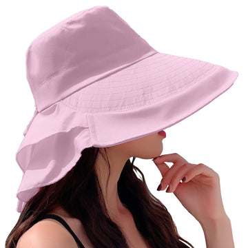 Back view showing ponytail hole and neck flap in purple hat