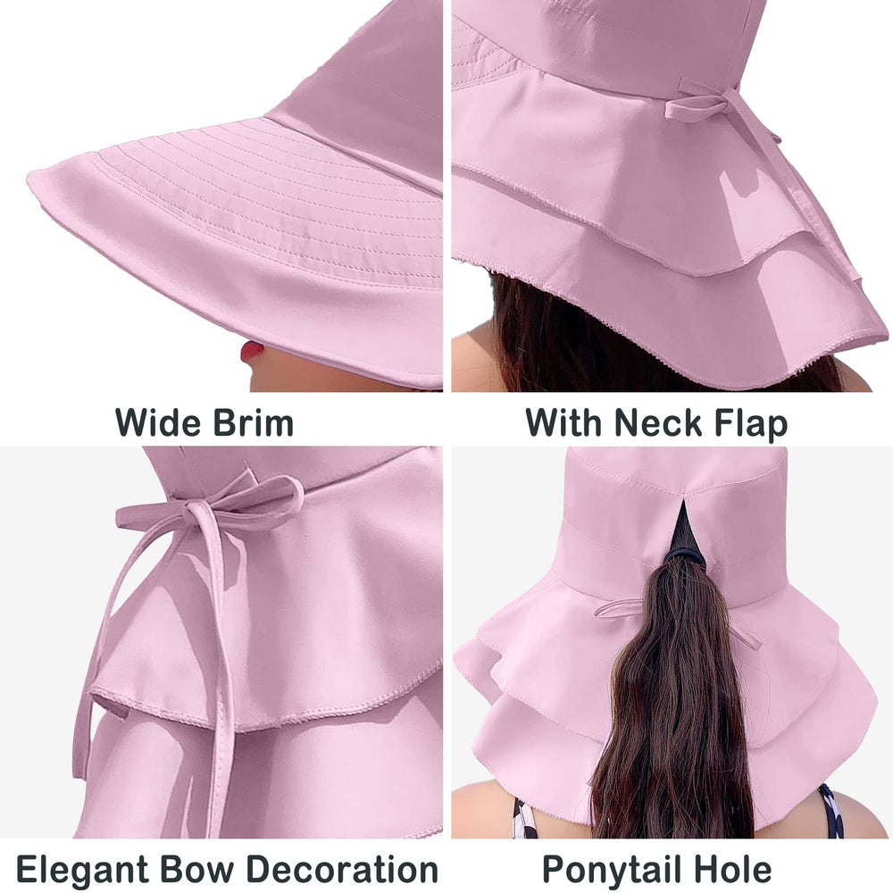 Side view highlighting wide brim and neck protection