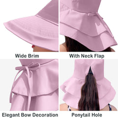 Side view highlighting wide brim and neck protection
