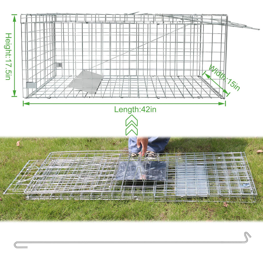 Ansgery heavy-duty animal trap steel construction ensures durable outdoor use.