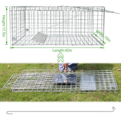 Ansgery heavy-duty animal trap steel construction ensures durable outdoor use.