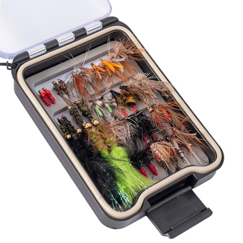 Ansnbo 36-piece fly fishing flies kit in waterproof box