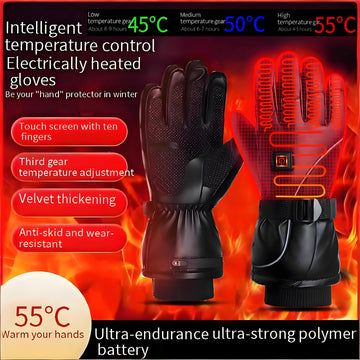 ANSOZLEE heated gloves at a campsite with fleece lining for comfort