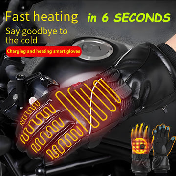 ANSOZLEE heated gloves waterproof PU leather with non-slip palm for grip