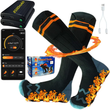 ANSOZLEE heated socks with app control interface and temperature display for easy warmth management.