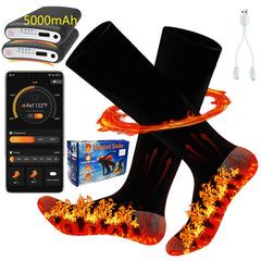 ANSOZLEE heated socks with app control showing temperature tuning for personalized warmth on the go
