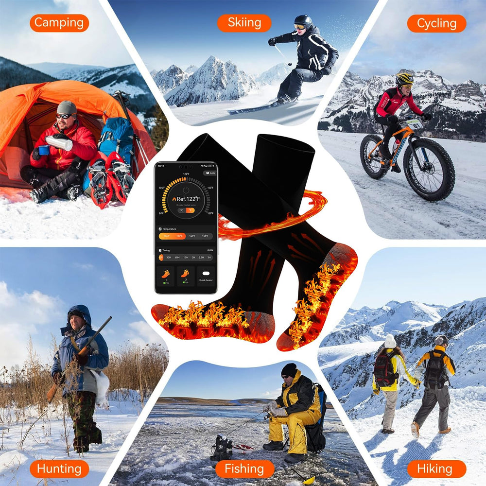 ANSOZLEE heated socks temperature range slider enables precise comfort during cold outdoor activities