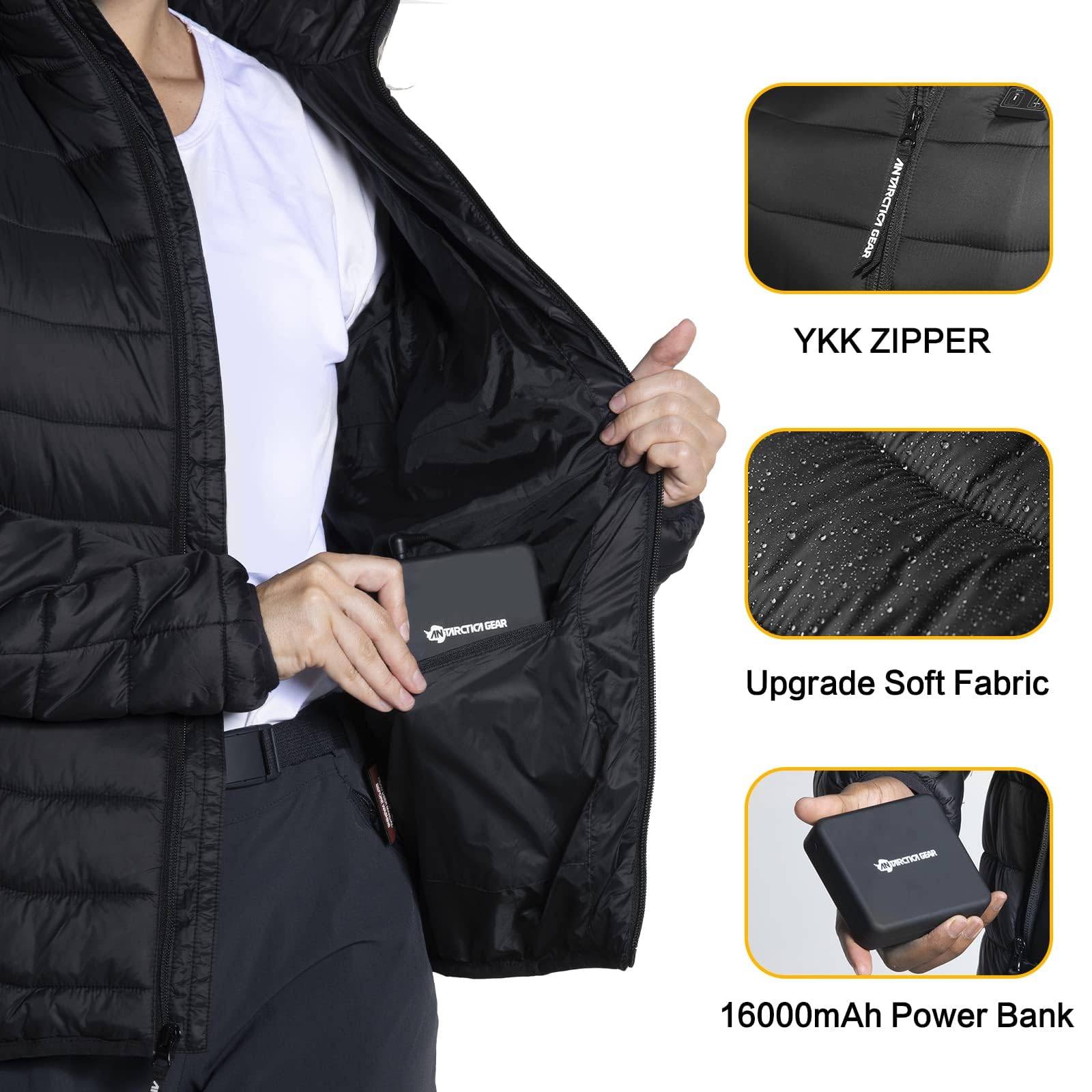 ANTARCTICA GEAR dual control buttons for flexible heating zone adjustment