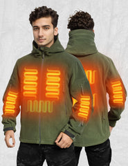 ANTARCTICA GEAR heated jacket back view highlights heat zones along the spine for comfort