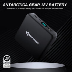 ANTARCTICA GEAR PRO 16000mAh battery pack powers the warmth.
