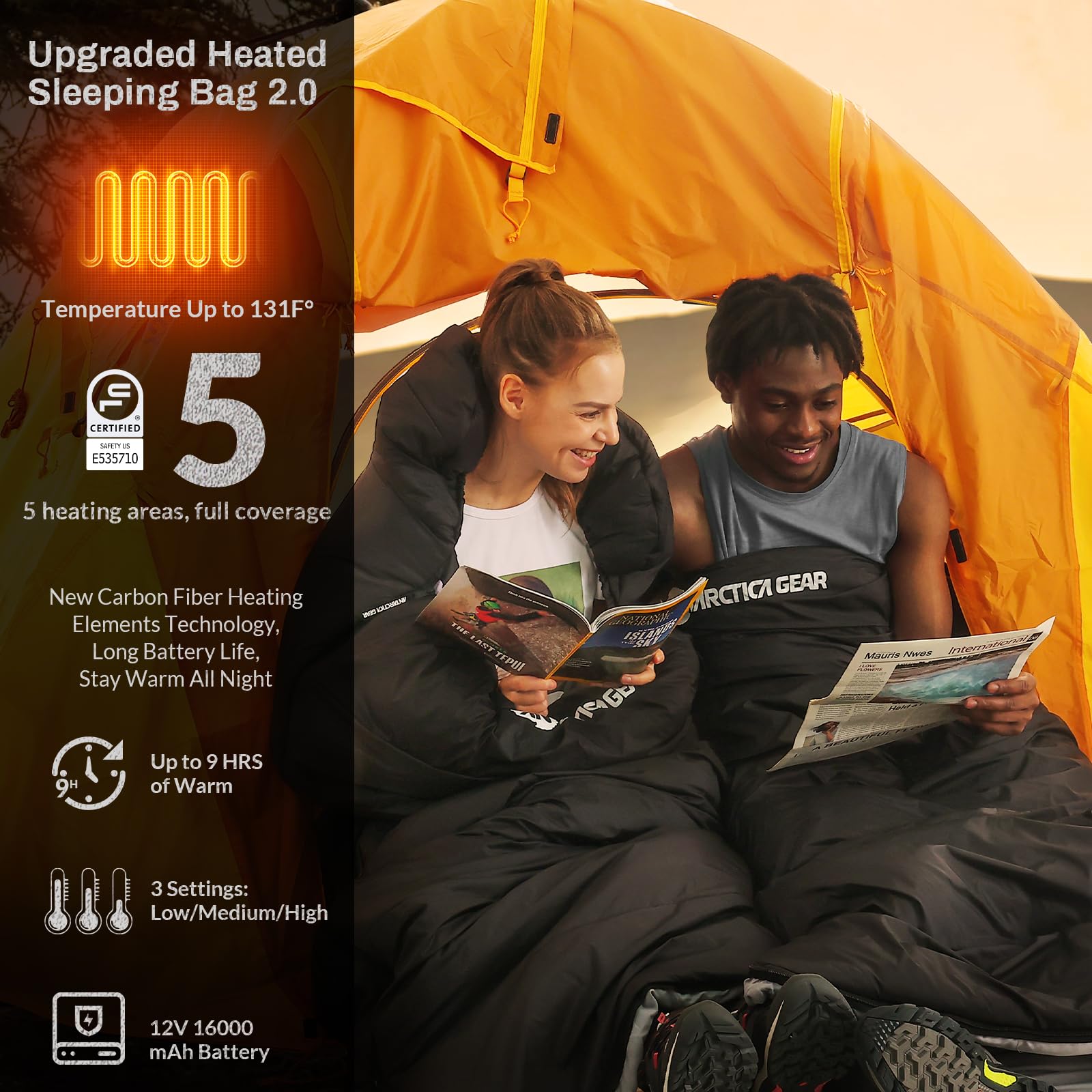 ANTARCTICA GEAR PRO five heating areas deliver targeted warmth.