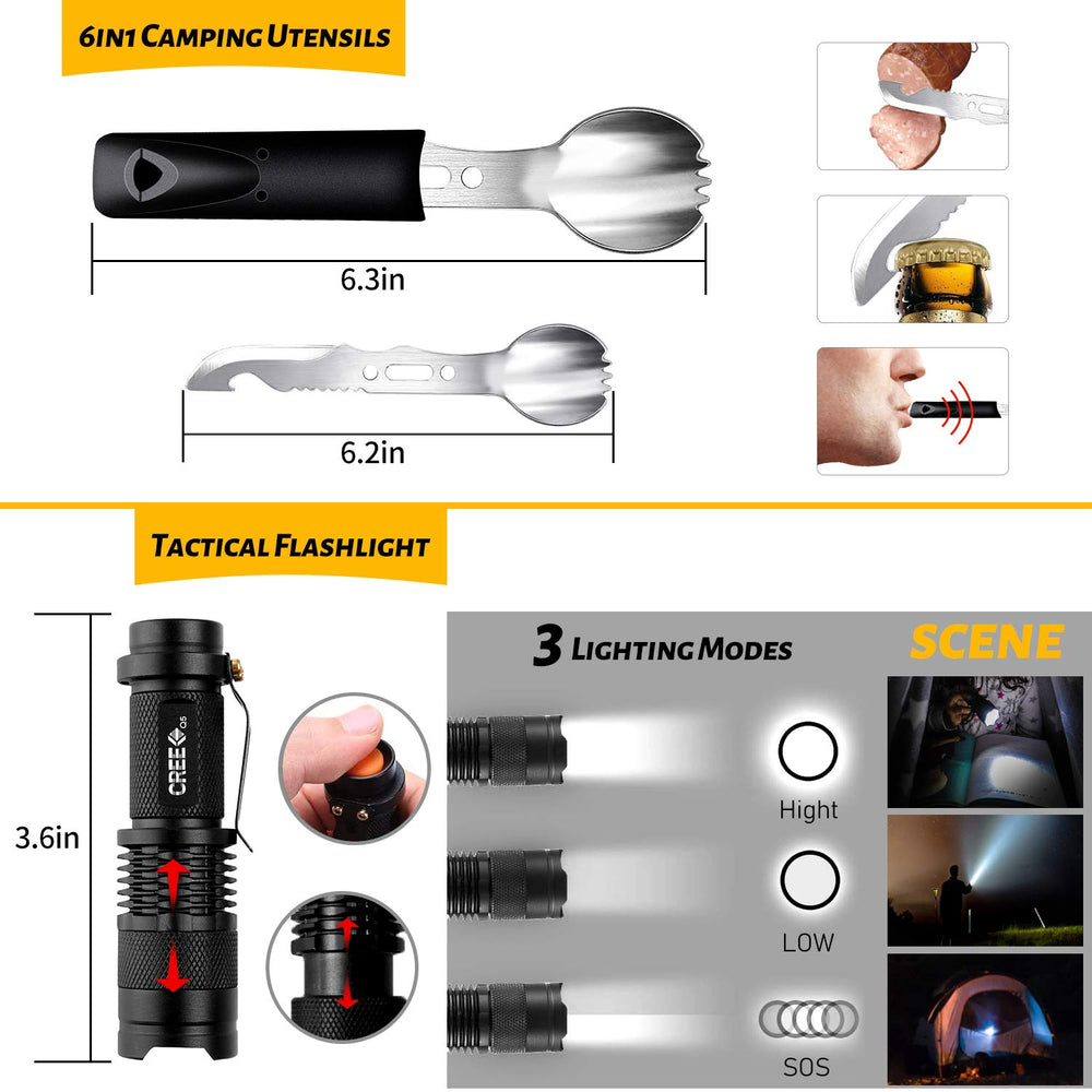 ANTARCTICA tactical flashlight provides reliable light for night excursions.
