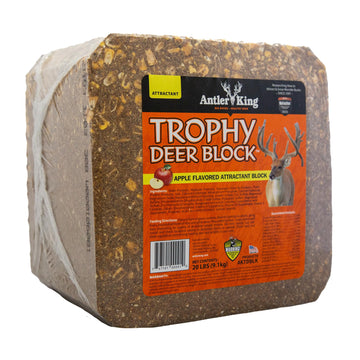 Antler King Apple-flavored attractant block releases a strong aroma to draw deer.