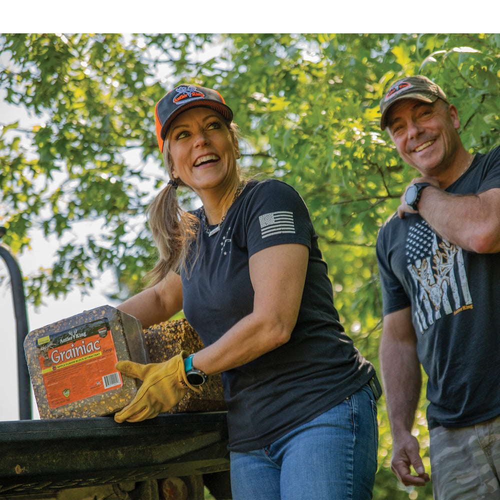 Antler King on-ground block beside water source boosts potential daily visits.