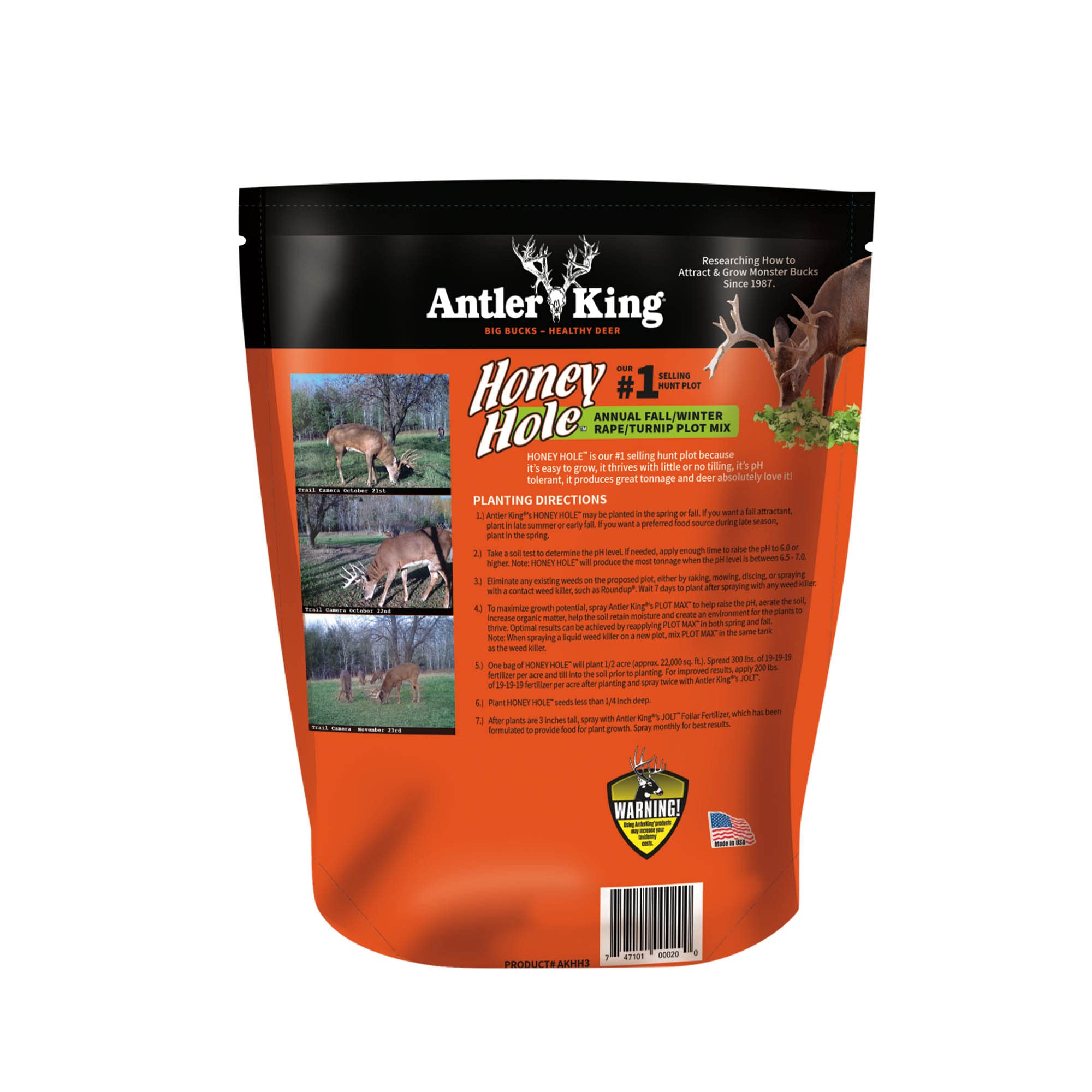 Antler King Honey Hole field-setup showing a ready-to-plant deer forage plot.