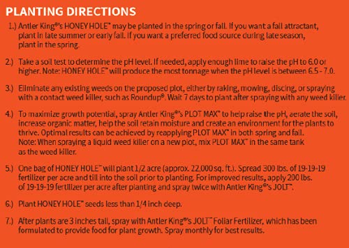 Antler King Honey Hole pH guidance supports brassica growth.