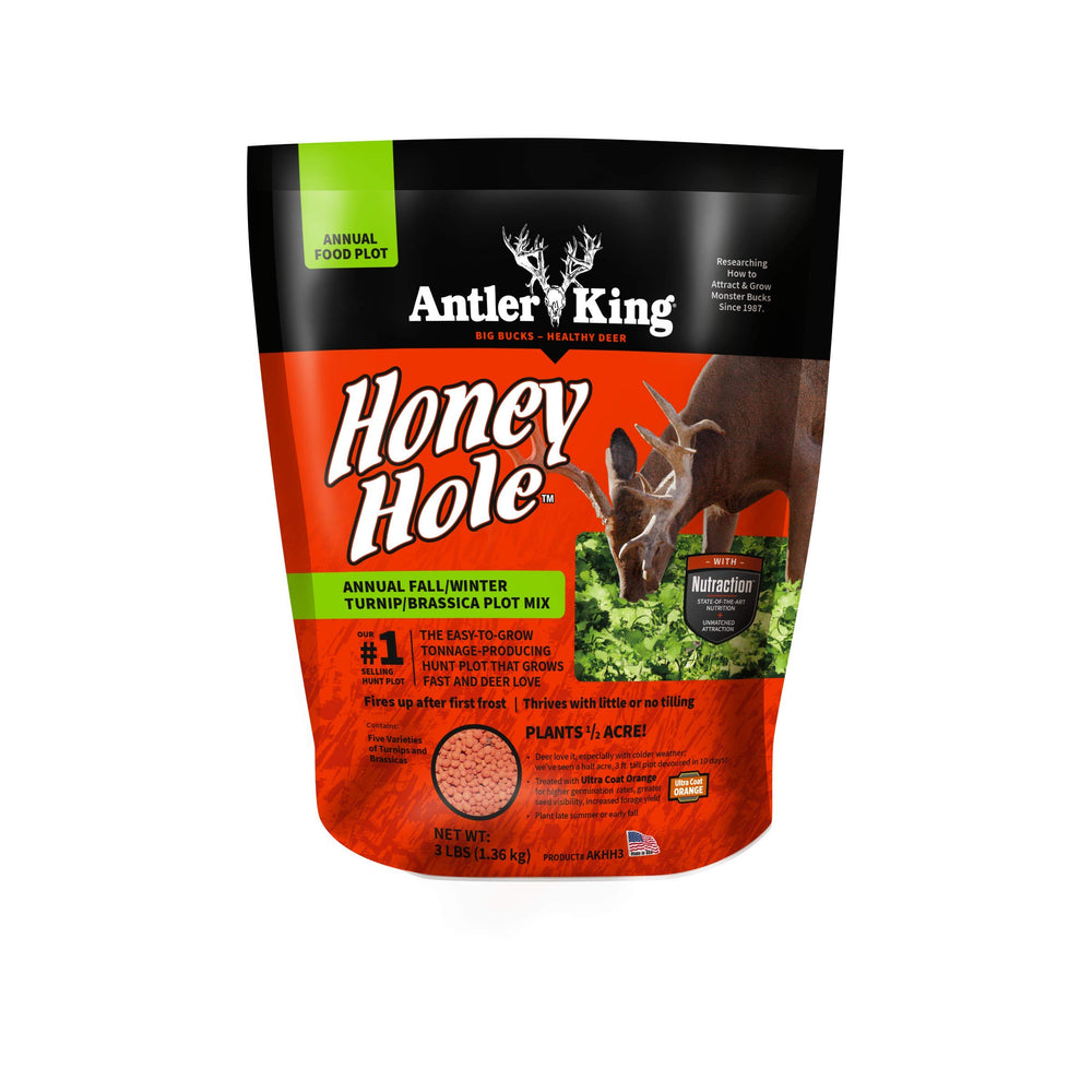 Antler King Honey Hole Mix seed bag ready for fall establishment and strong germination.