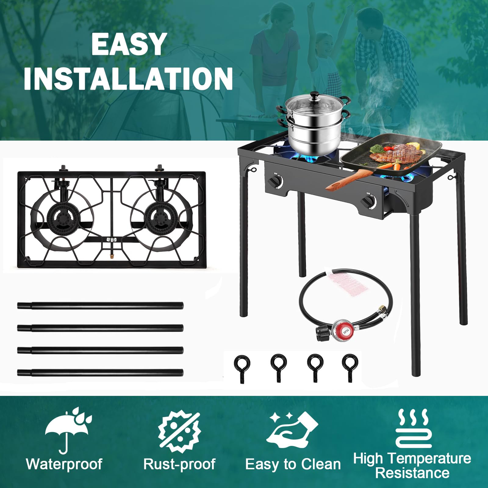 ANTSKU outdoor stove ideal for camping, backyard parties, and RV trips.