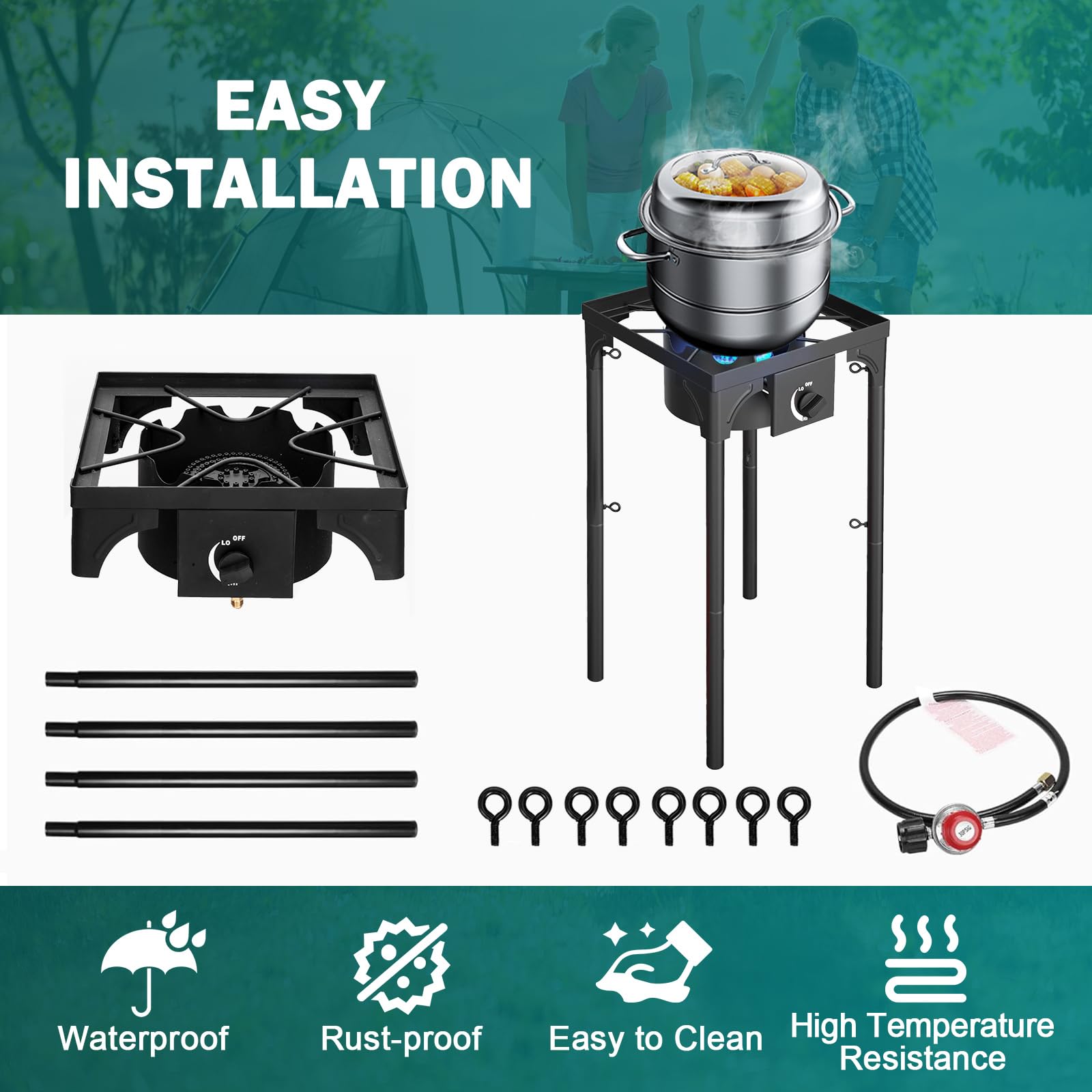 ANTSKU backyard patio cooking with ANTSKU outdoor stove