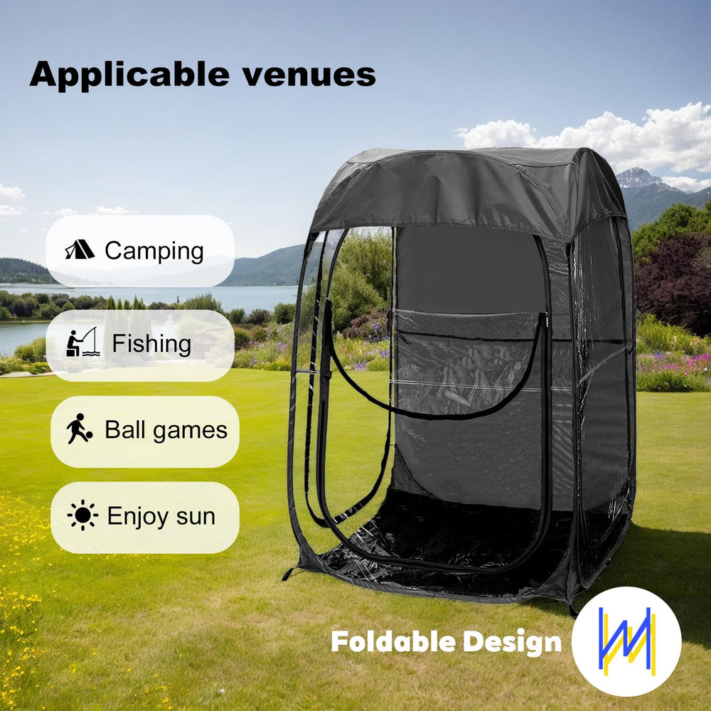 Anwick sports-tent pop-up shelter in black adds sleek outdoor style.