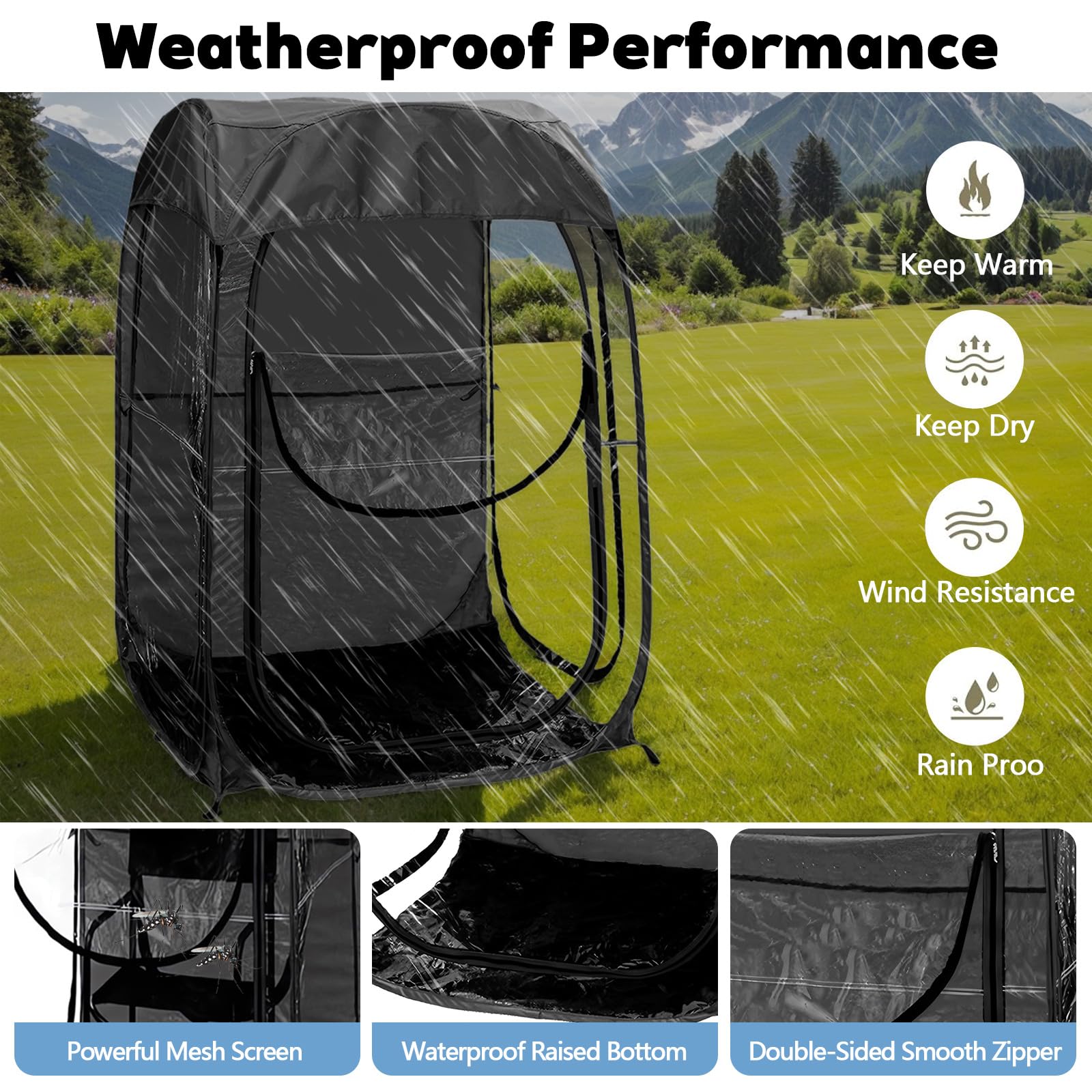 Anwick sports-tent pop-up shelter used while fishing for instant protection.