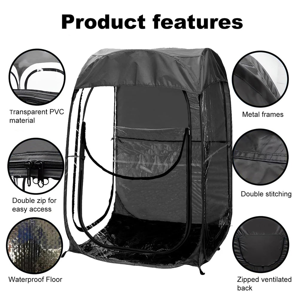 Anwick weather-ready pop-up shelter blocks wind and rain for comfort.