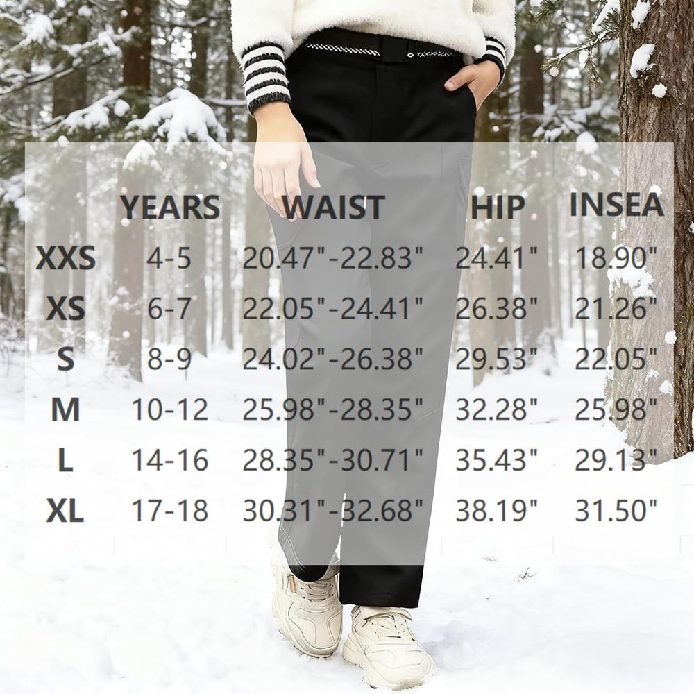 Anyanmoutn kids ski pants back pocket zip storage for valuables during mountain days.