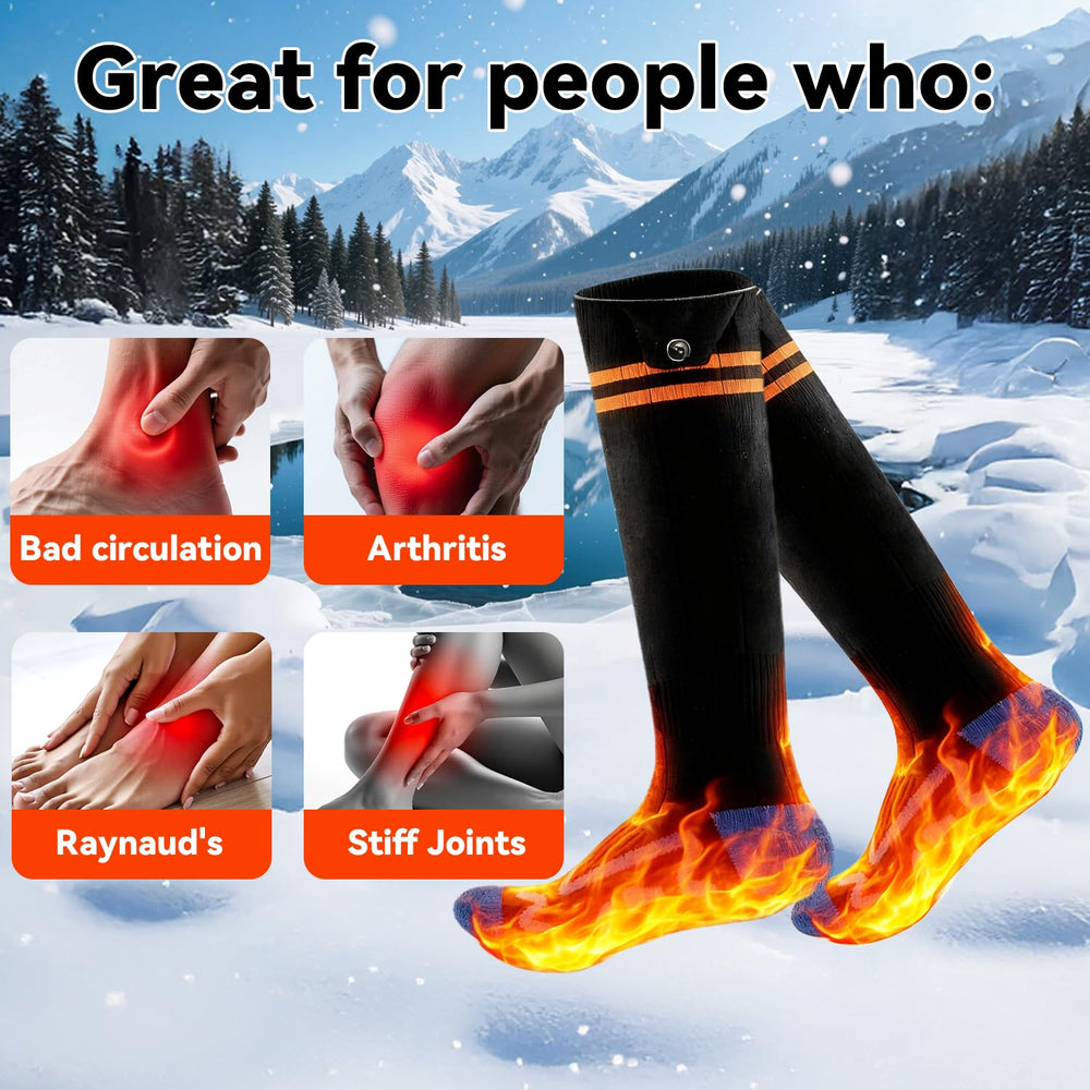 Anycash heated socks with four-level control for customizable comfort in winter outings