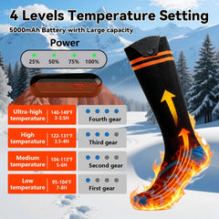 Anycash heated socks featuring 5000mAh battery for extended warmth on long shifts