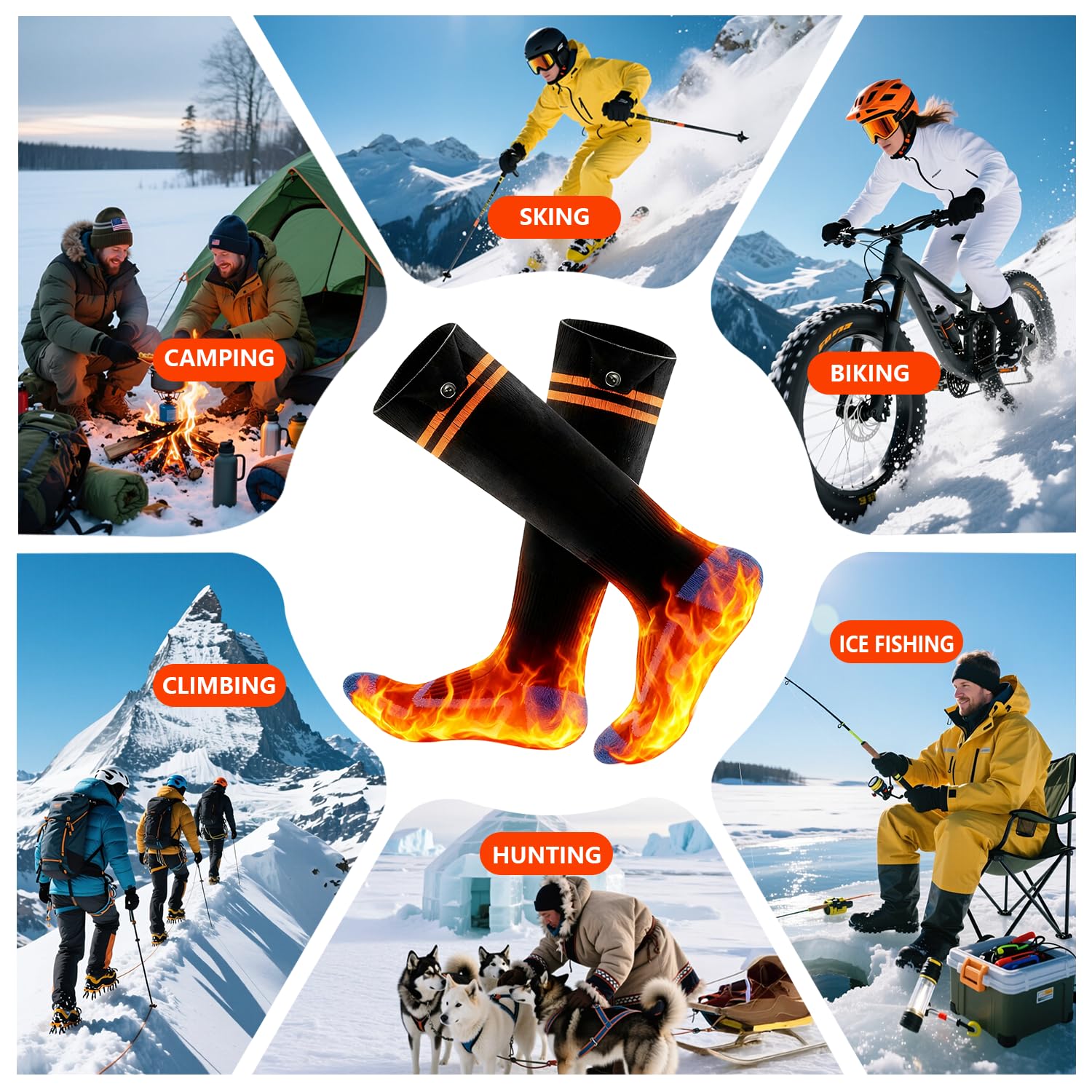 Anycash heated socks are machine washable for easy care after outdoor adventures