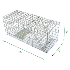 Anyhall live animal cage trap 17x7x7 inches offers ample space for mid-size animals