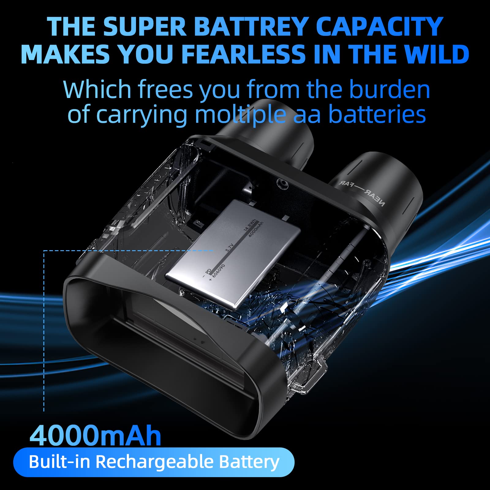 Anyork 4000mAh battery powers extended outdoor sessions with USB charging.