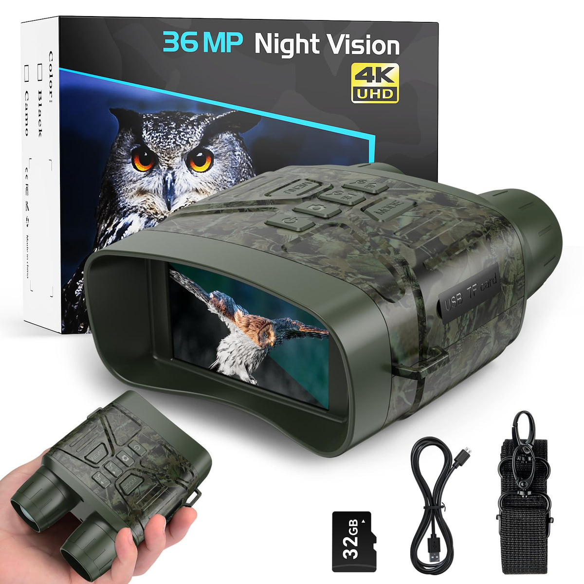 Anyork night vision goggles display 3-inch screen for easy on-site viewing during night patrols