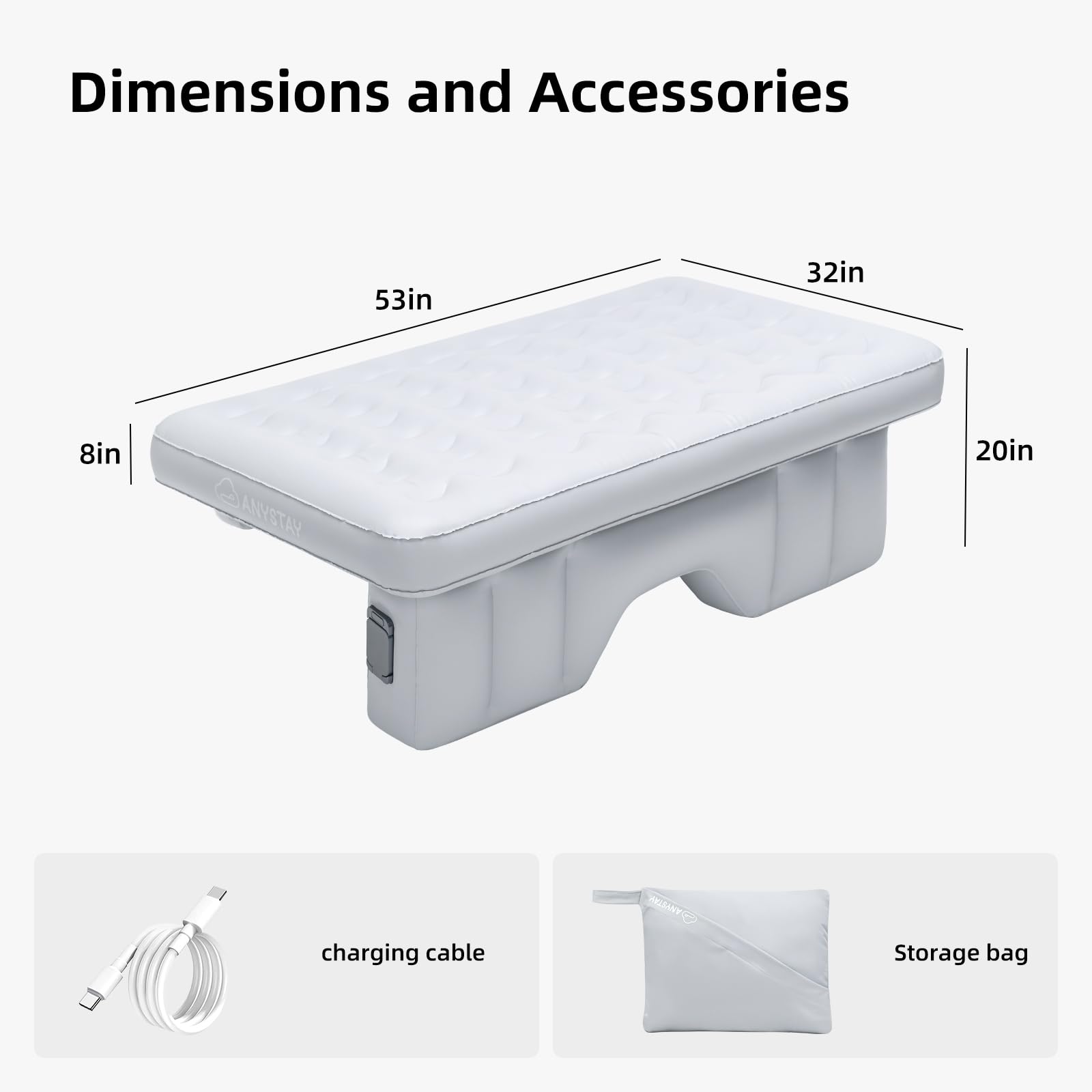 Anystay gap-filling air column creates flat, stable surface.