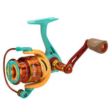 Anything Possible A13 3000 Series spinning reel side view emphasizes smooth stainless steel main shaft for durable performance