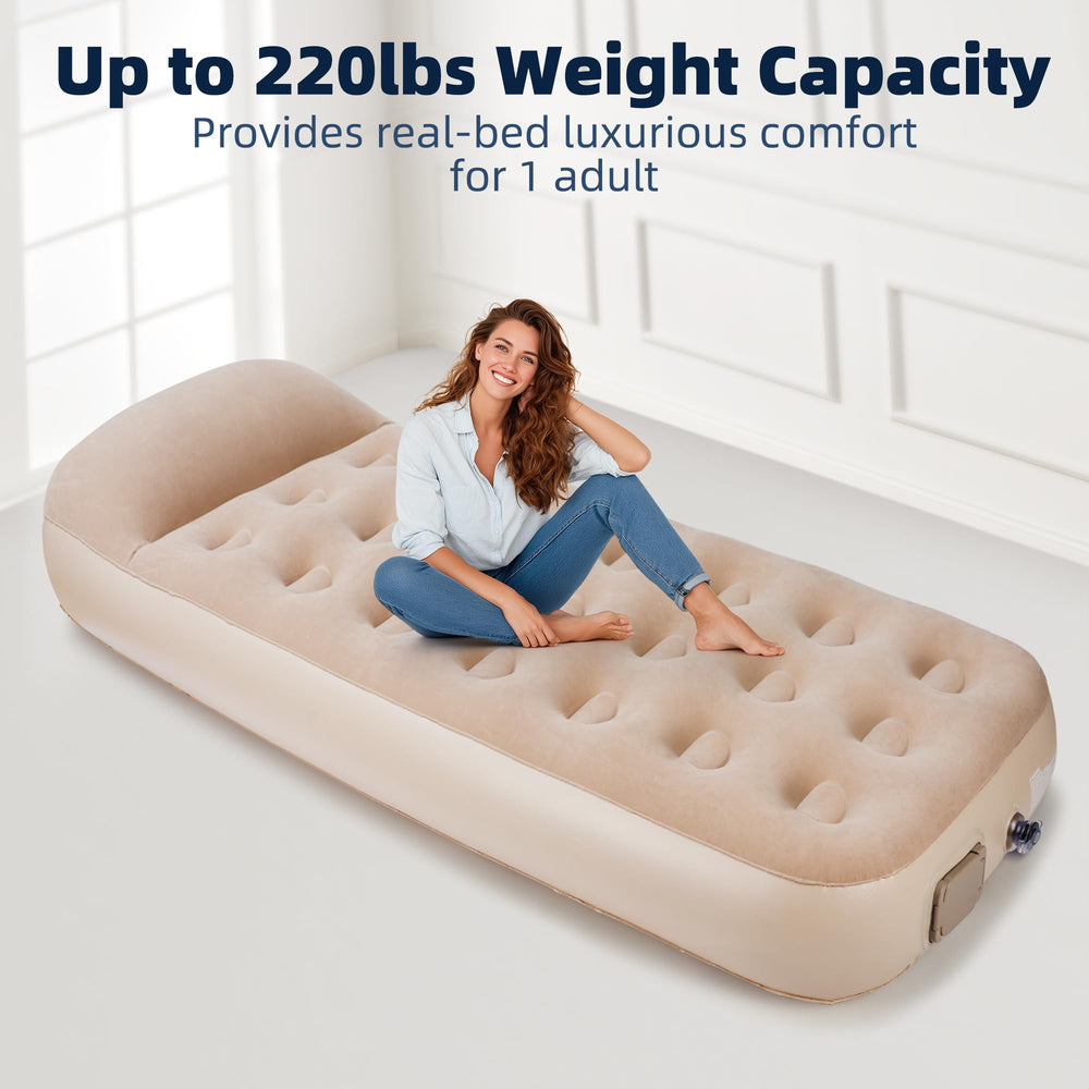 Anytrip Twin Air Mattress folded compact for backpack-friendly travel.
