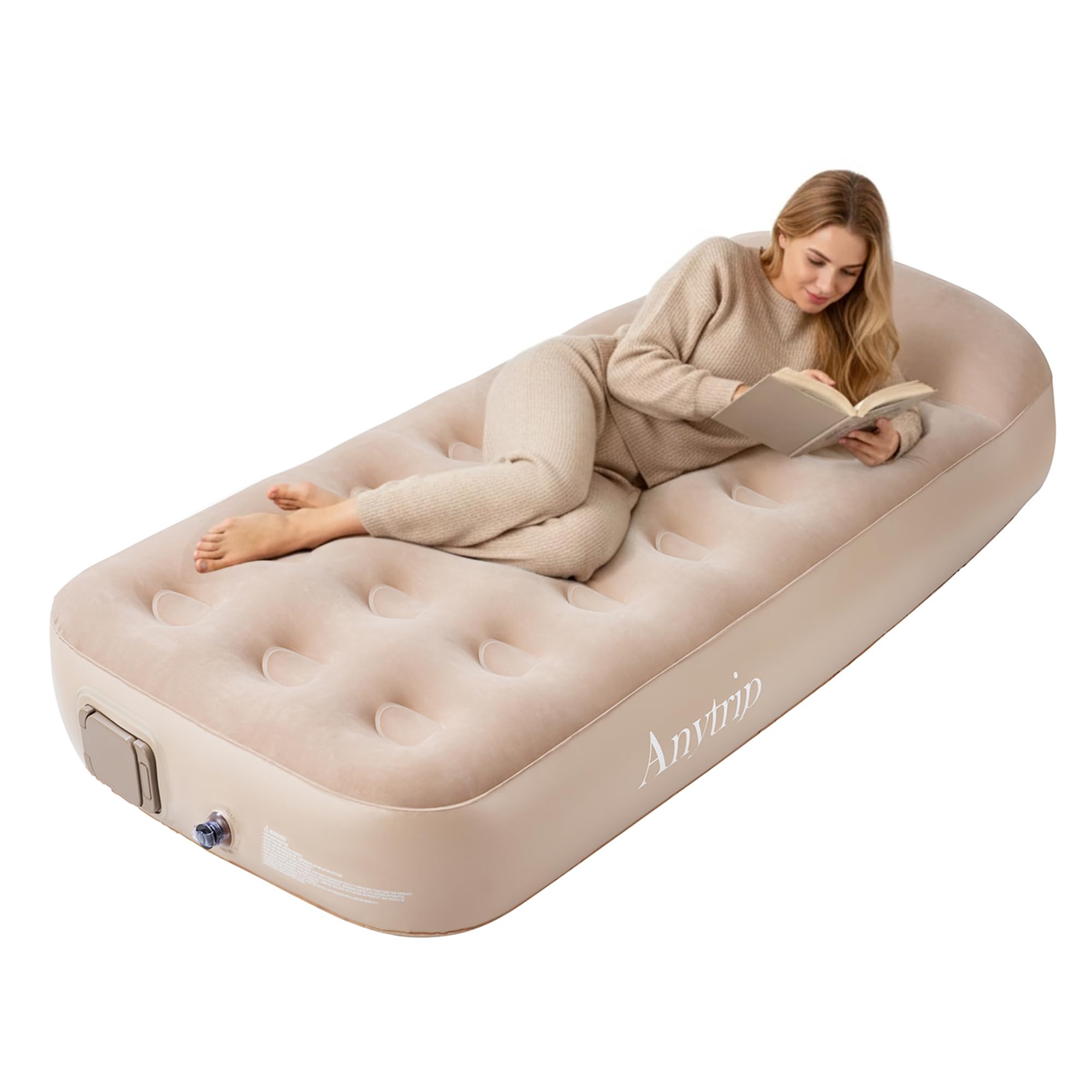 Anytrip Twin Air Mattress packaged for easy transport and compact storage.