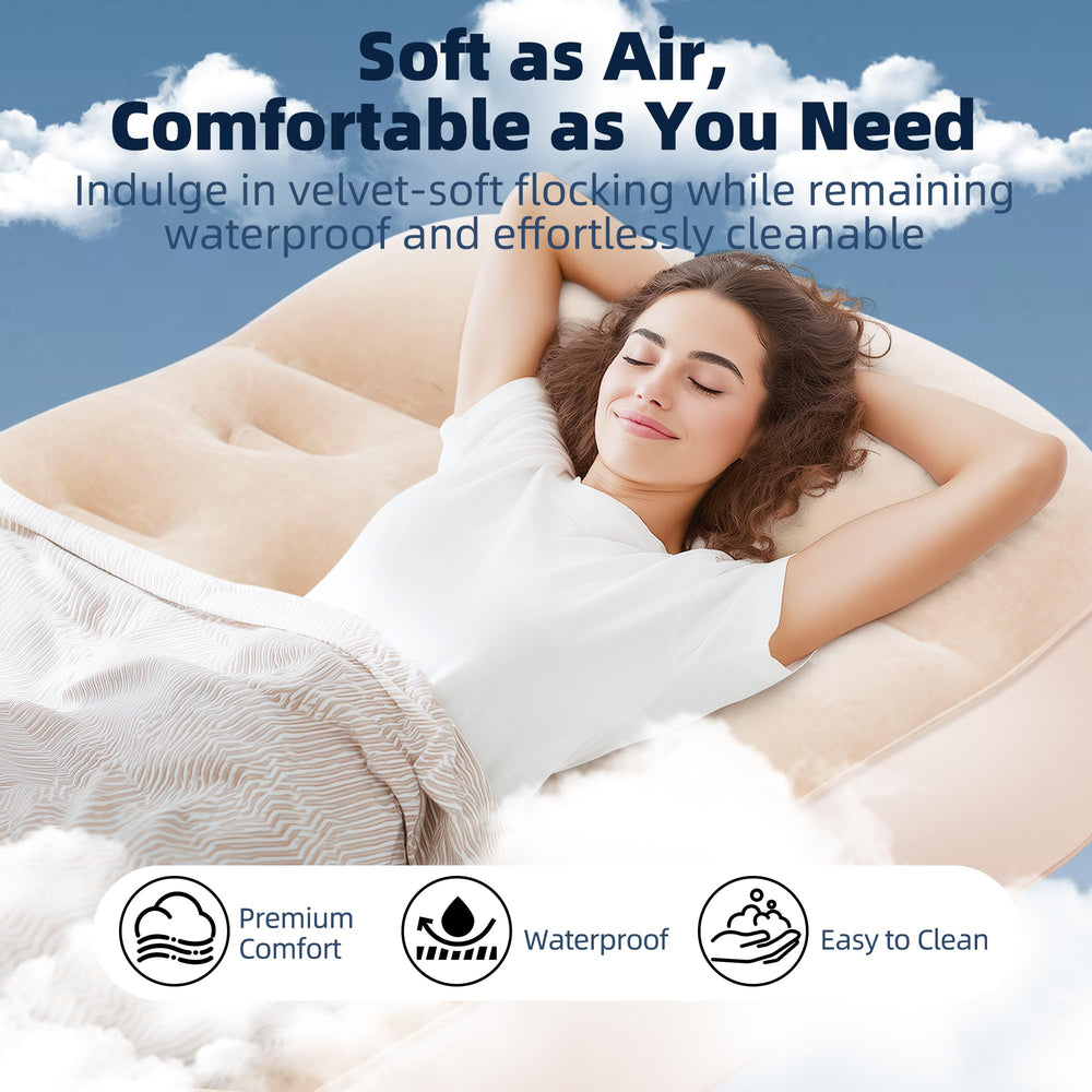 Anytrip Twin Air Mattress waterproof velvety surface for cozy outdoor nights.
