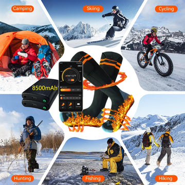 Smart temperature control display on ANSOZLEE Ultra heated socks interface.