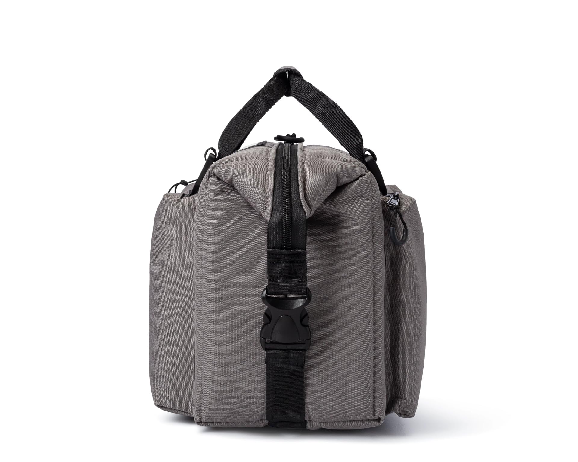 AO Coolers Caravan Canvas Soft Cooler Charcoal back view; oversized pockets for bags and supplies.