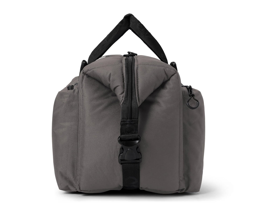 AO Coolers Caravan Canvas Soft Cooler closed lid in charcoal color.