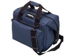 AO Coolers Caravan Canvas Soft Cooler in navy holds 24 cans for outdoor adventures.
