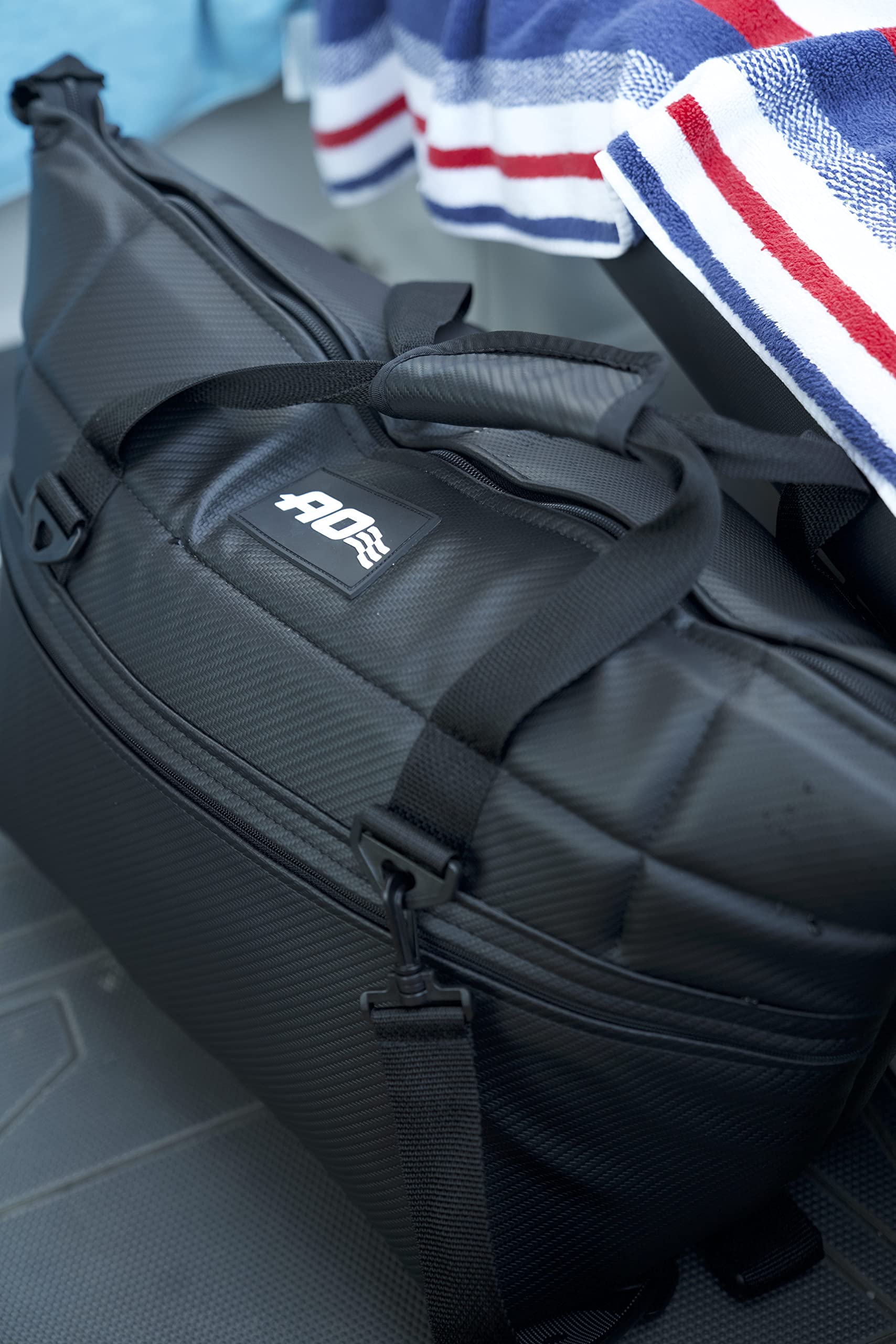 AO Coolers Expedition Carbon Soft Cooler holds up to 12 cans for boats and picnics.