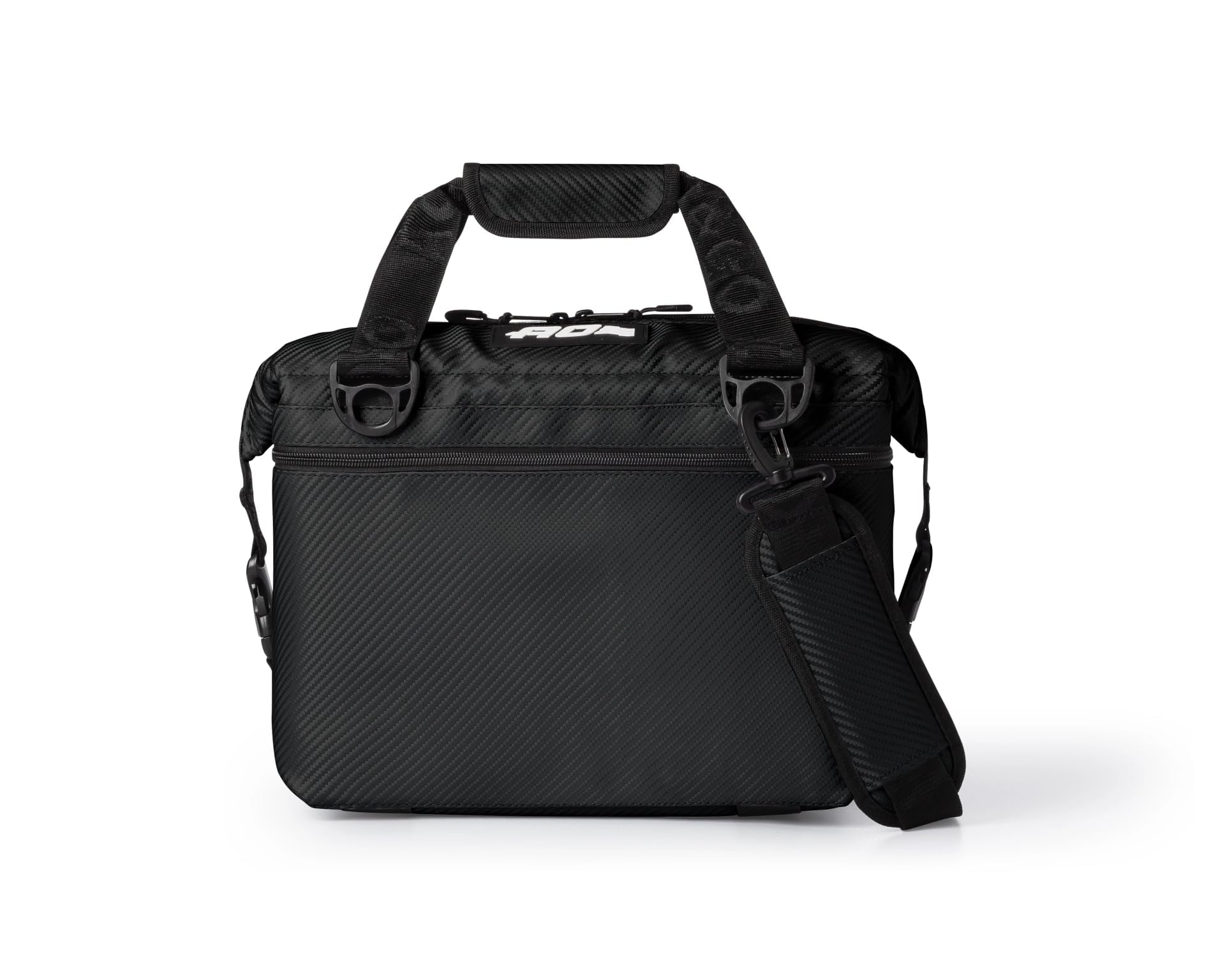 AO Coolers Expedition Carbon Soft Cooler with side pocket for dry items.