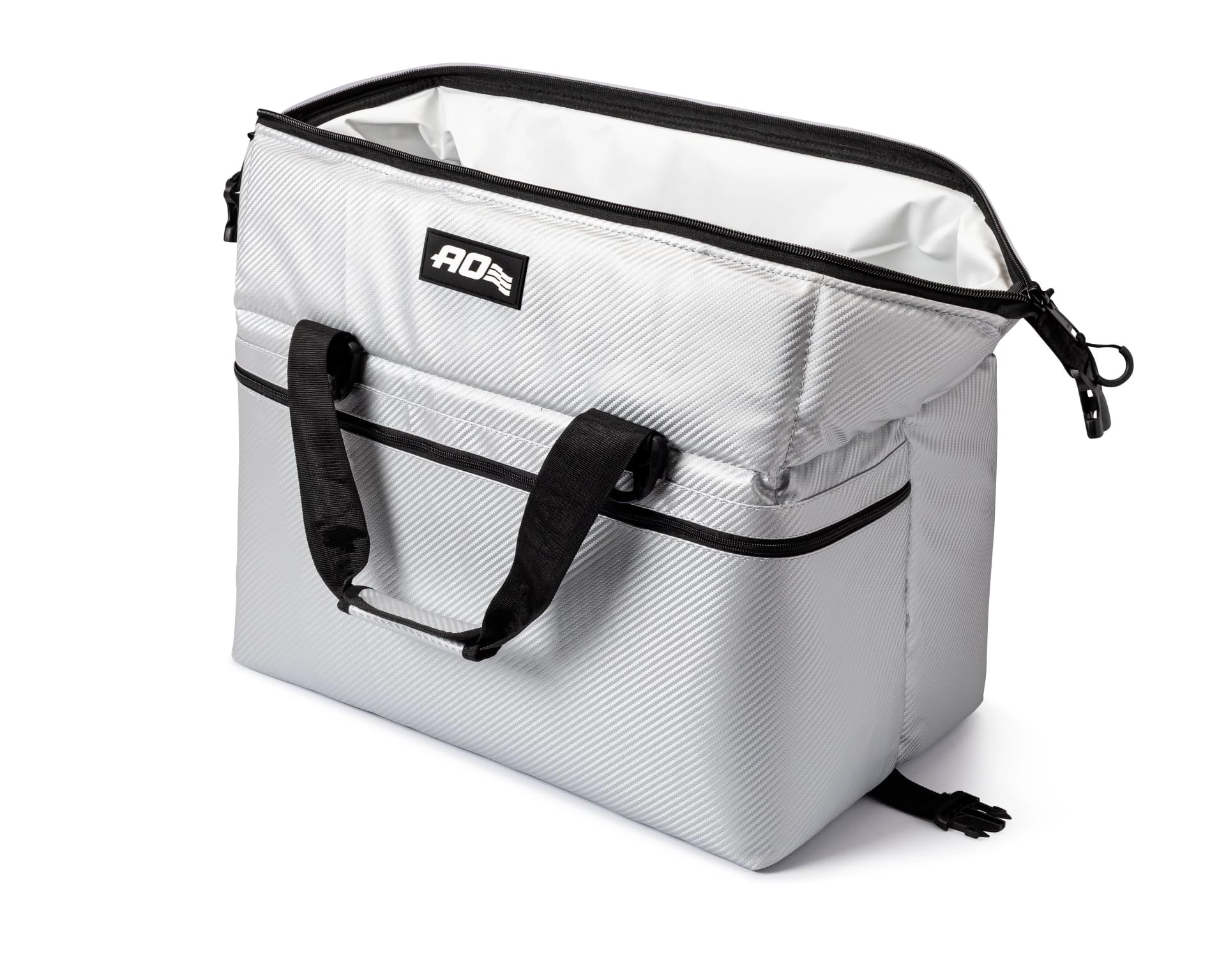 AO Coolers Expedition Carbon Soft Cooler features a carbon fiber look for rugged style