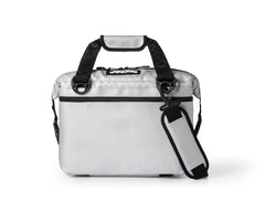 AO Coolers Expedition Carbon soft cooler in silver, closed for on-the-go cooling.