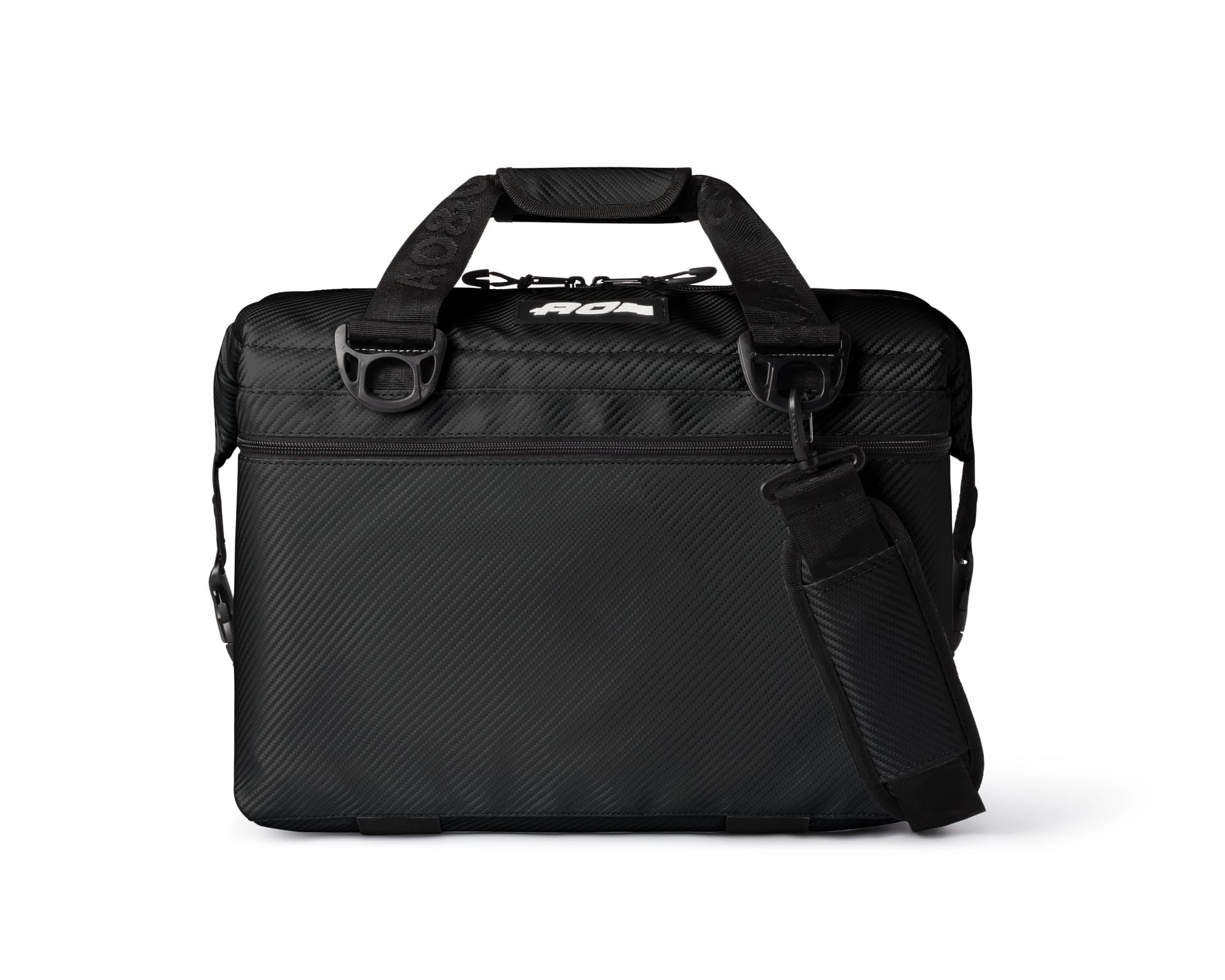 AO Coolers Expedition Carbon Soft Cooler front view for outdoor adventures with dependable cooling