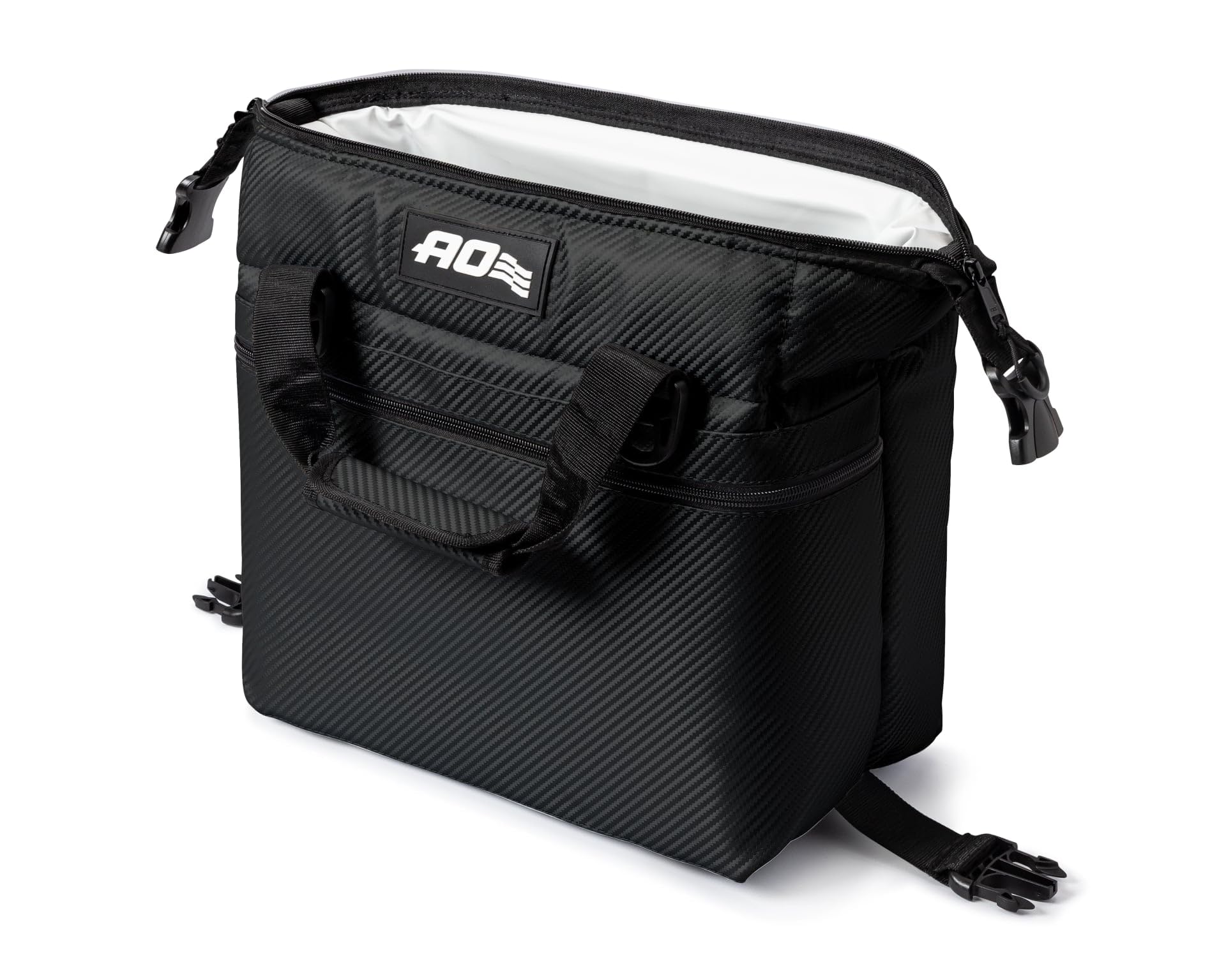 AO Coolers Expedition Carbon Soft Cooler with removable shoulder strap for easy transport.